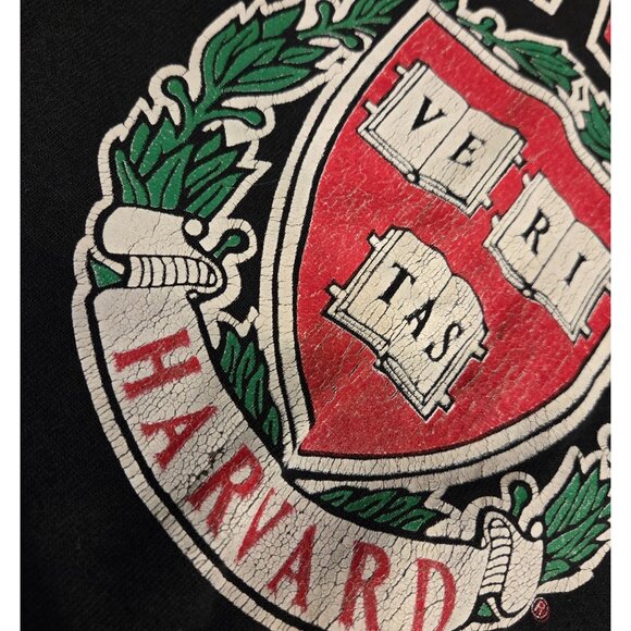 Vintage Harvard University Men’s M Veritas Graphic Black Sweatshirt Distressed - Picture 7 of 15